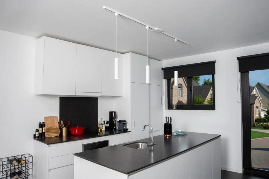 Lucide TRACK FLORIS pendant - 1-circuit Track lighting system - 1xGU10 - White (Extension) - atmosphere 1